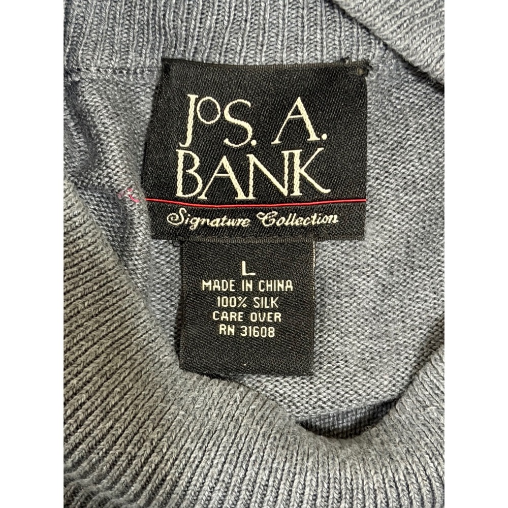 Jos. A. Bank Signature Collection Mens Gray 100% Silk Mock Neck Sweater Large - Picture 3 of 4